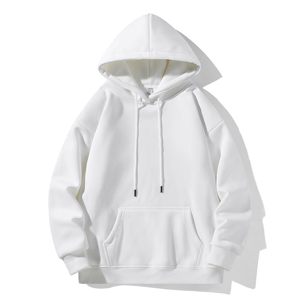 Retro Street Solid Color Hooded Sweatshirt Winter Thickened Loose Outfit Jacket